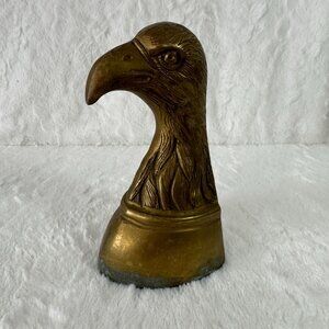 Brass Eagle Bust Paperweight Bookend 6.5" Tall Vintage Home Decor Unique